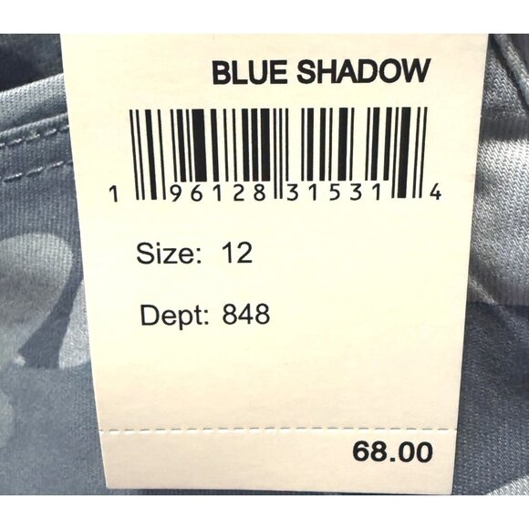 Wit & Wisdom Womens Blue Camo High Waist Ab Solution Raw Hem Shorts Sz 12 New - Picture 8 of 12